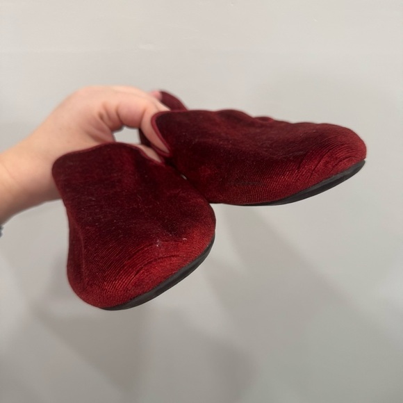 Birdies Starling Burgundy Red Velvet Python Smocking Loafer Slipper Flats 8.5 - Picture 4 of 7